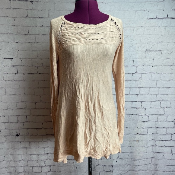 Anthropologie Knitted and Knotted size small pale peach light weight sweater - Picture 1 of 7